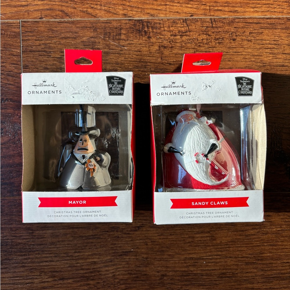 Hallmark Ornaments Disney Tim Burtons nightmare before Sandy Claw & Mayor